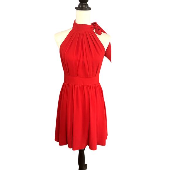 Express Red Halter Sleeveless Dress Size 4 Red - Picture 1 of 5
